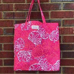 Lily Pulitzer Beach Pool Tote Shopper Bag Pink Canvas Nylon Starfish SeaStar NEW